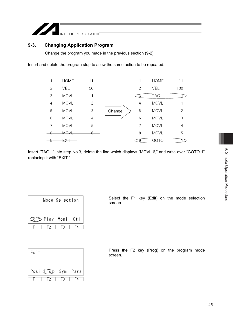 3. changing application program | IAI America IA-T-XD User Manual | Page 53 / 150