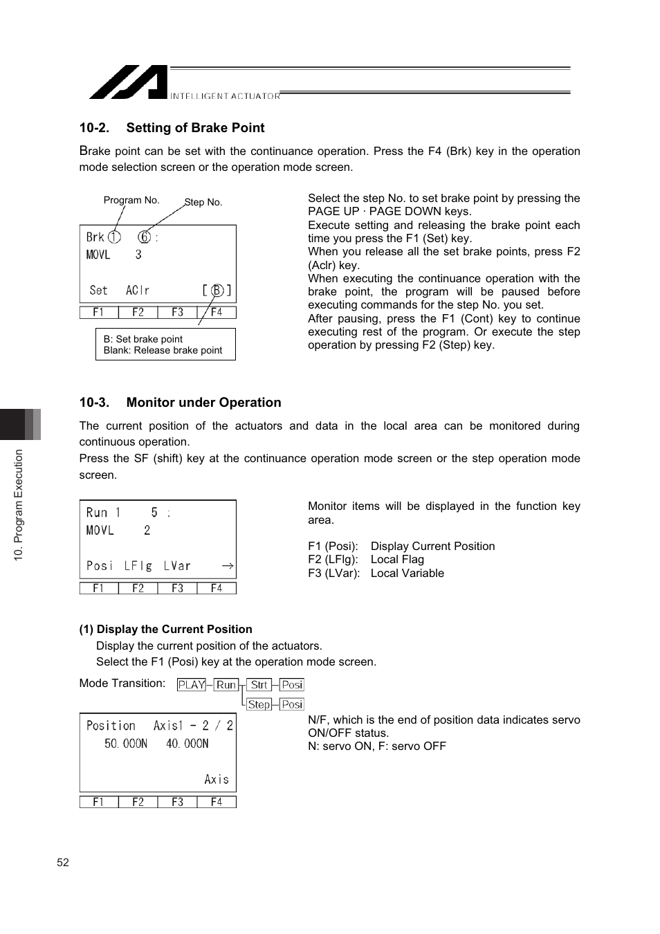 2. setting of brake point, 3. monitor under operation | IAI America IA-T-XD User Manual | Page 60 / 150