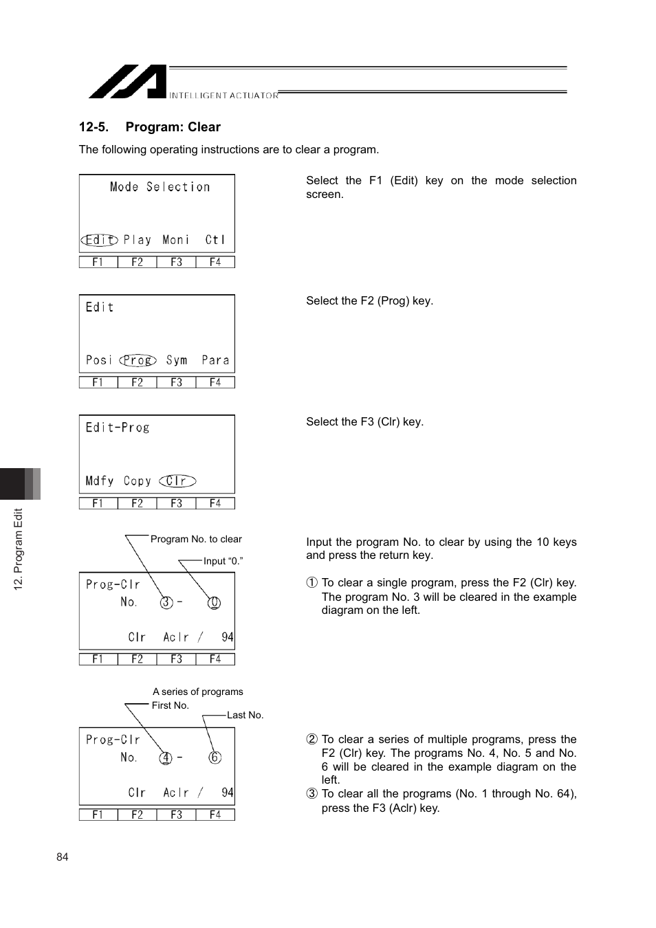 5. program: clear | IAI America IA-T-XD User Manual | Page 92 / 150