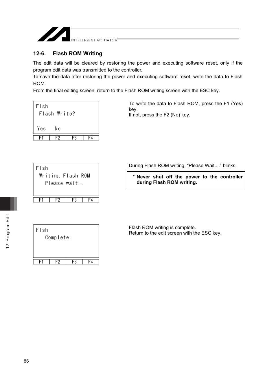 6. flash rom writing | IAI America IA-T-XD User Manual | Page 94 / 150