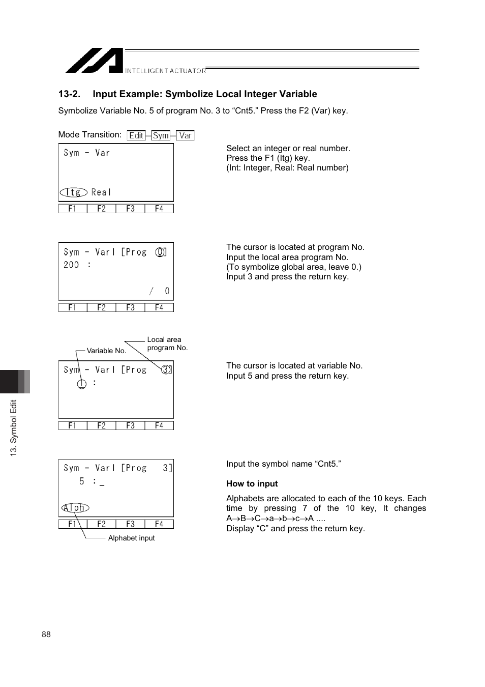2. input example: symbolize local integer variable | IAI America IA-T-XD User Manual | Page 96 / 150