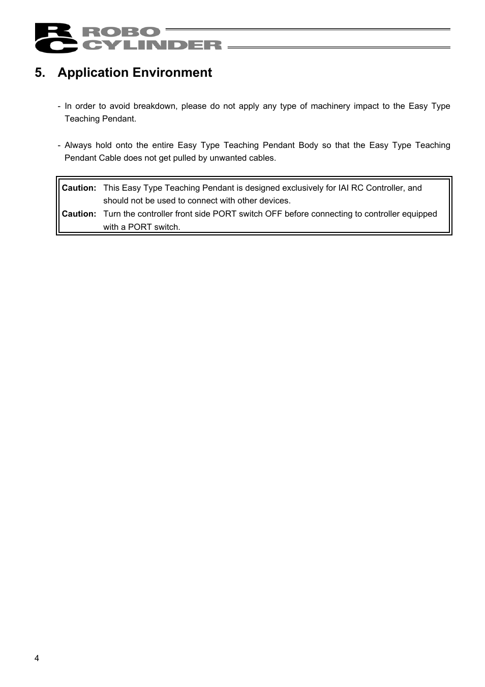 Application environment | IAI America RCM-E User Manual | Page 12 / 74