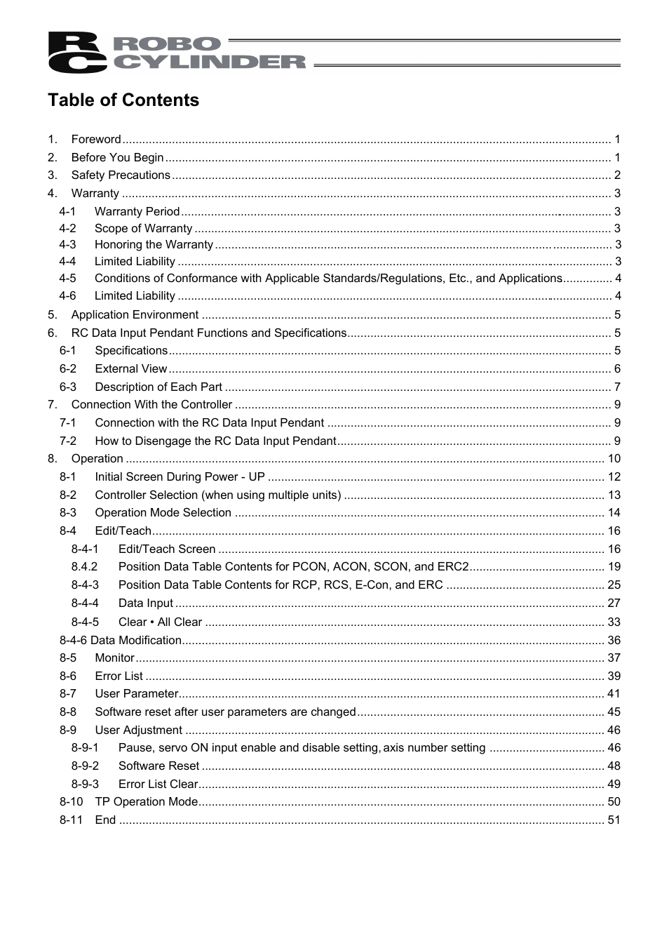 IAI America RCM-P User Manual | Page 6 / 68