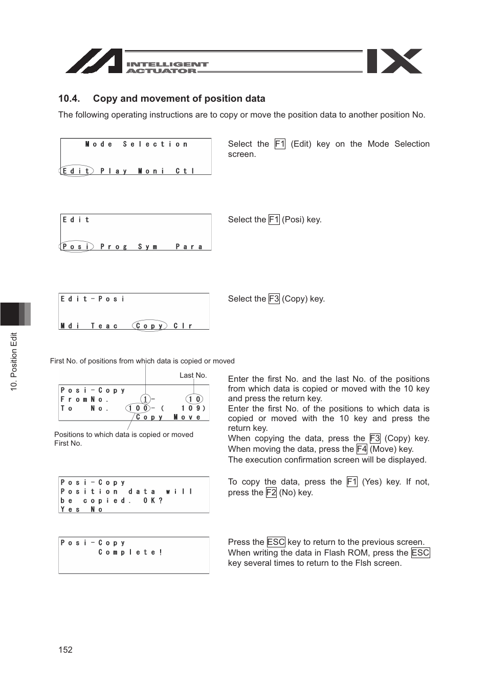 Copy and movement of position data | IAI America SEL-TG User Manual | Page 170 / 314