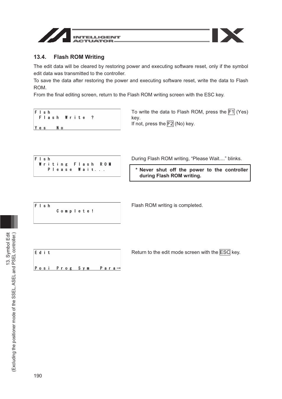 Flash rom writing | IAI America SEL-TG User Manual | Page 208 / 314