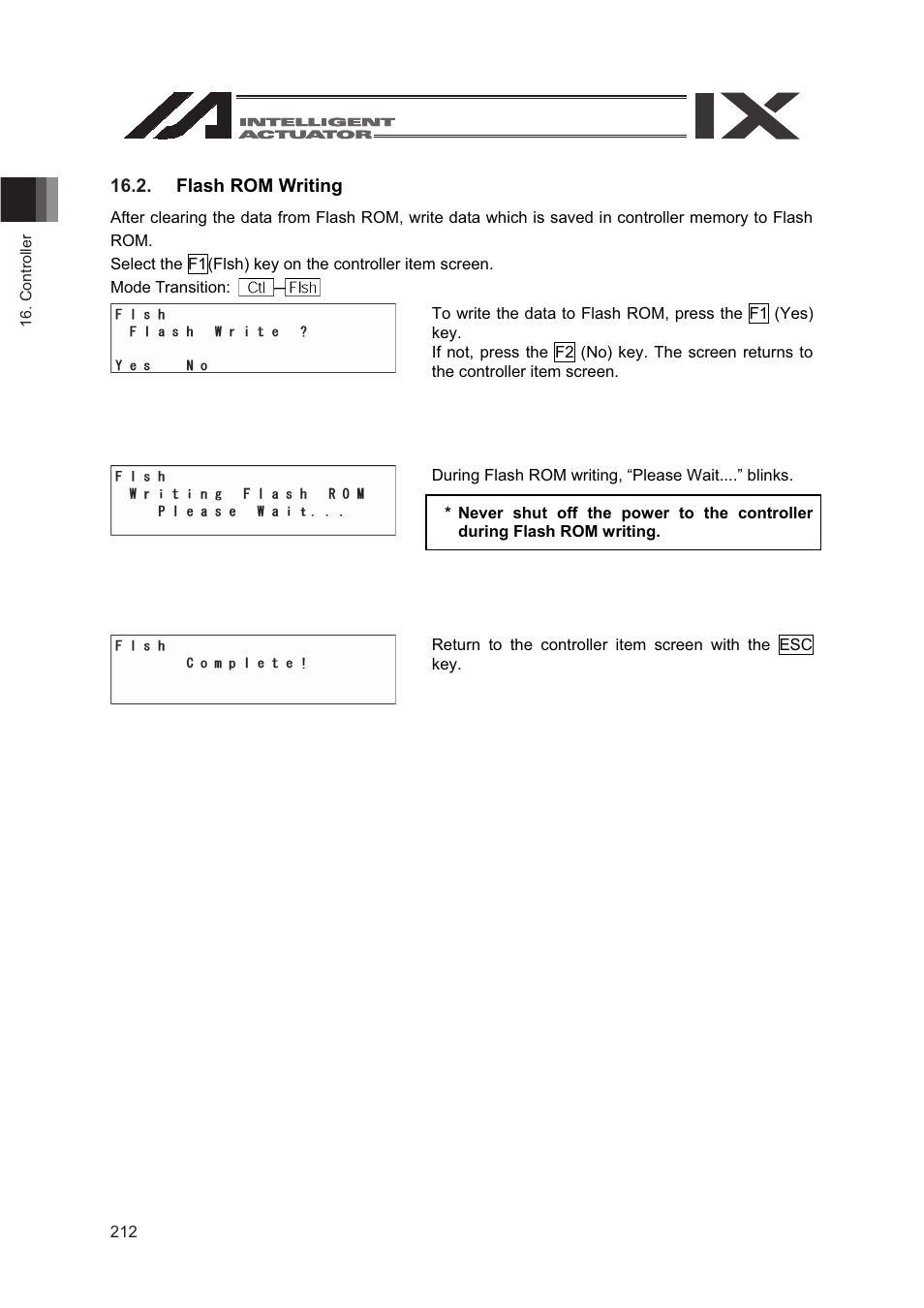 Flash rom writing | IAI America SEL-TG User Manual | Page 230 / 314