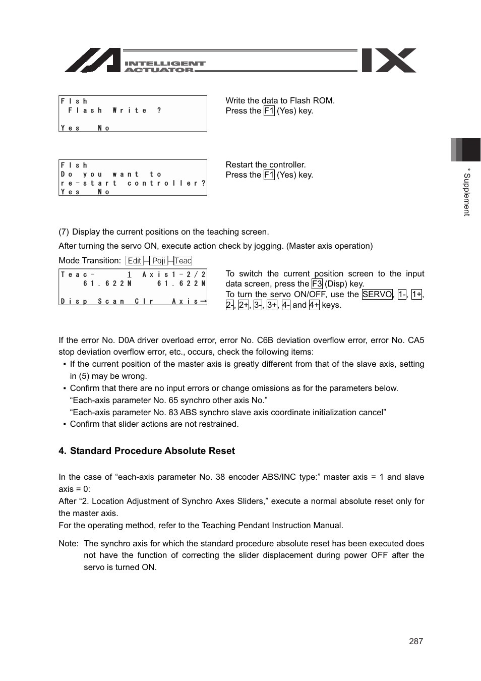 Standard procedure absolute reset | IAI America SEL-TG User Manual | Page 305 / 314