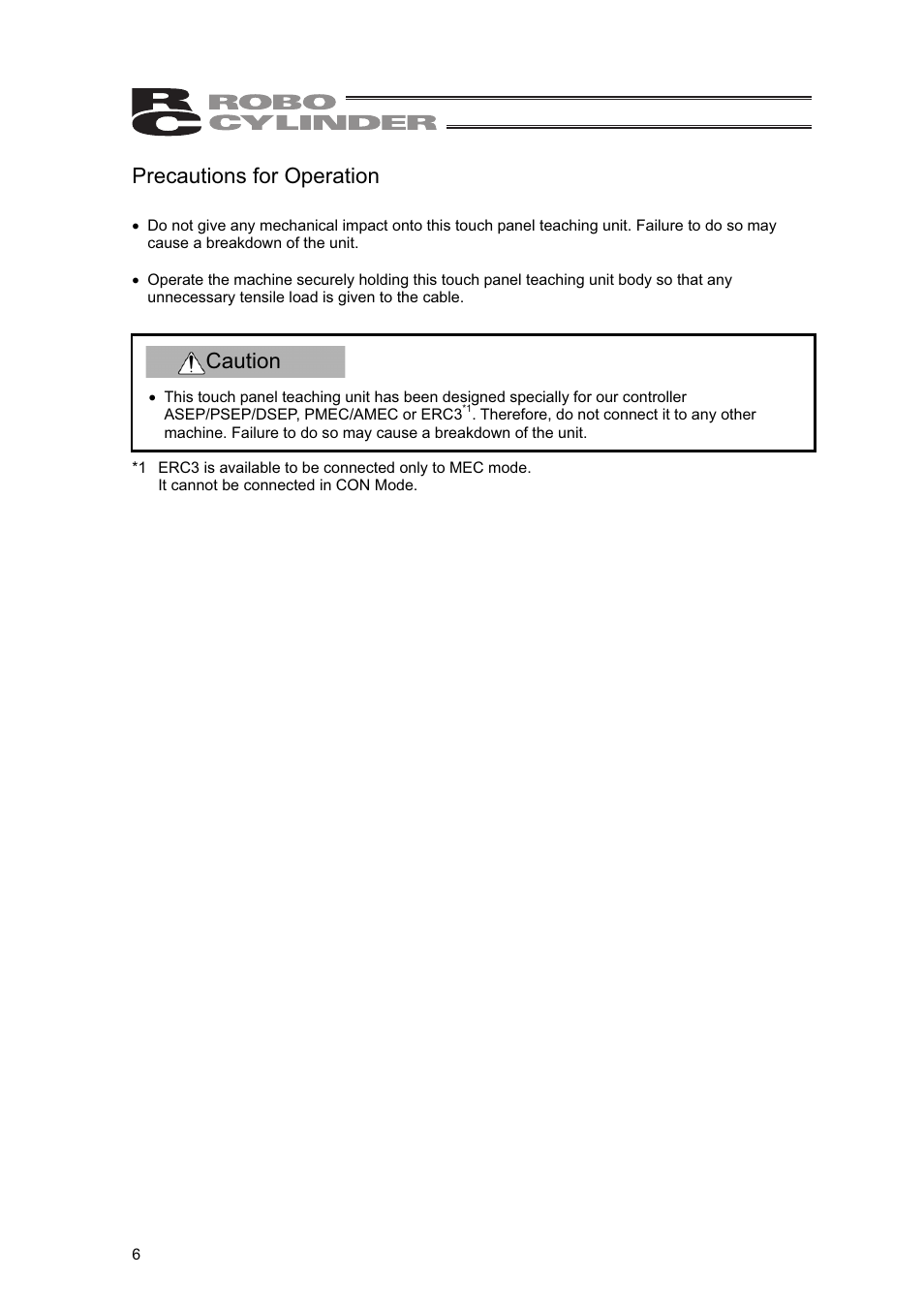 Precautions for operation, Caution | IAI America SEP-PT User Manual | Page 12 / 176