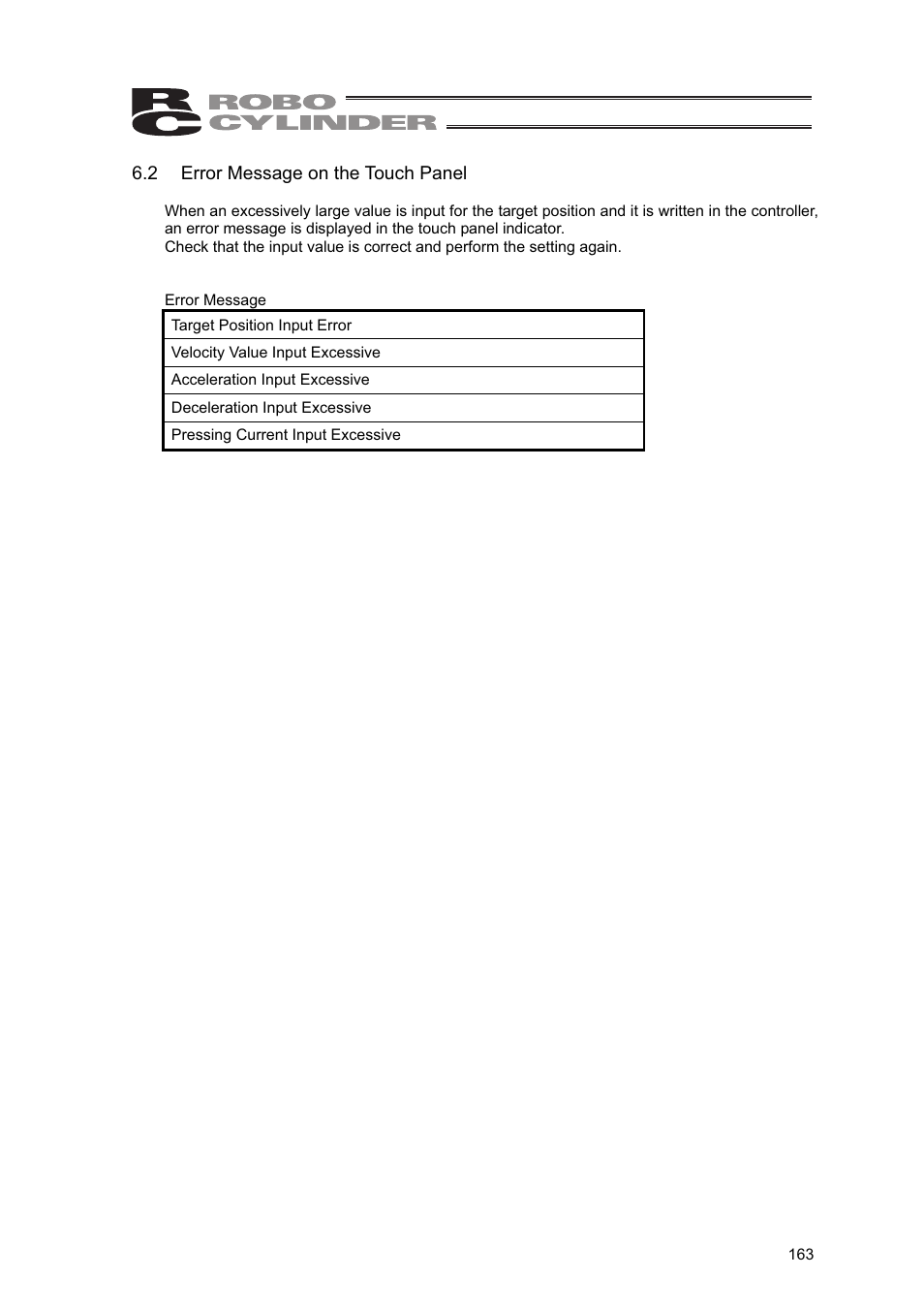 2 error message on the touch panel | IAI America SEP-PT User Manual | Page 169 / 176