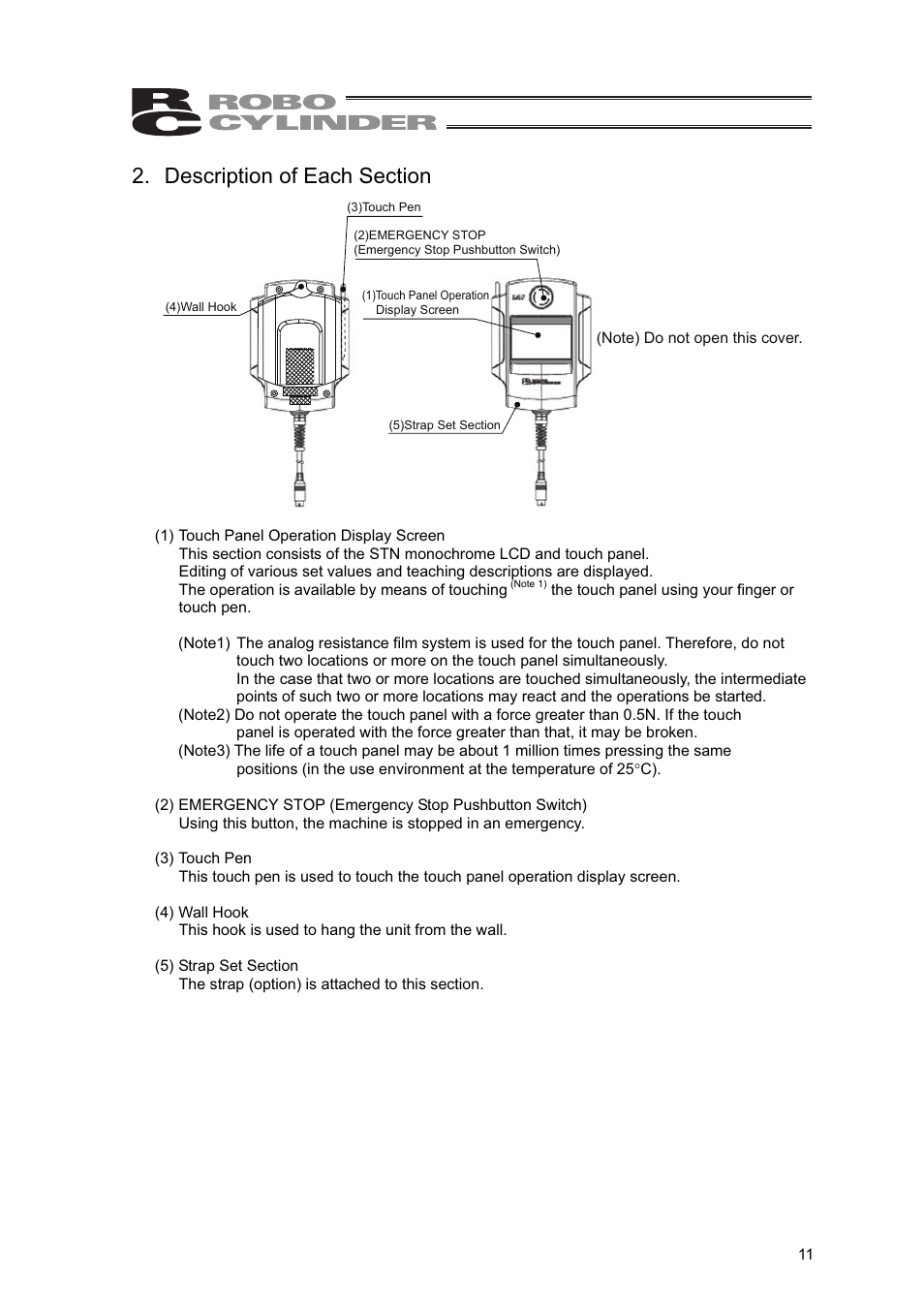 Description of each section | IAI America SEP-PT User Manual | Page 17 / 176