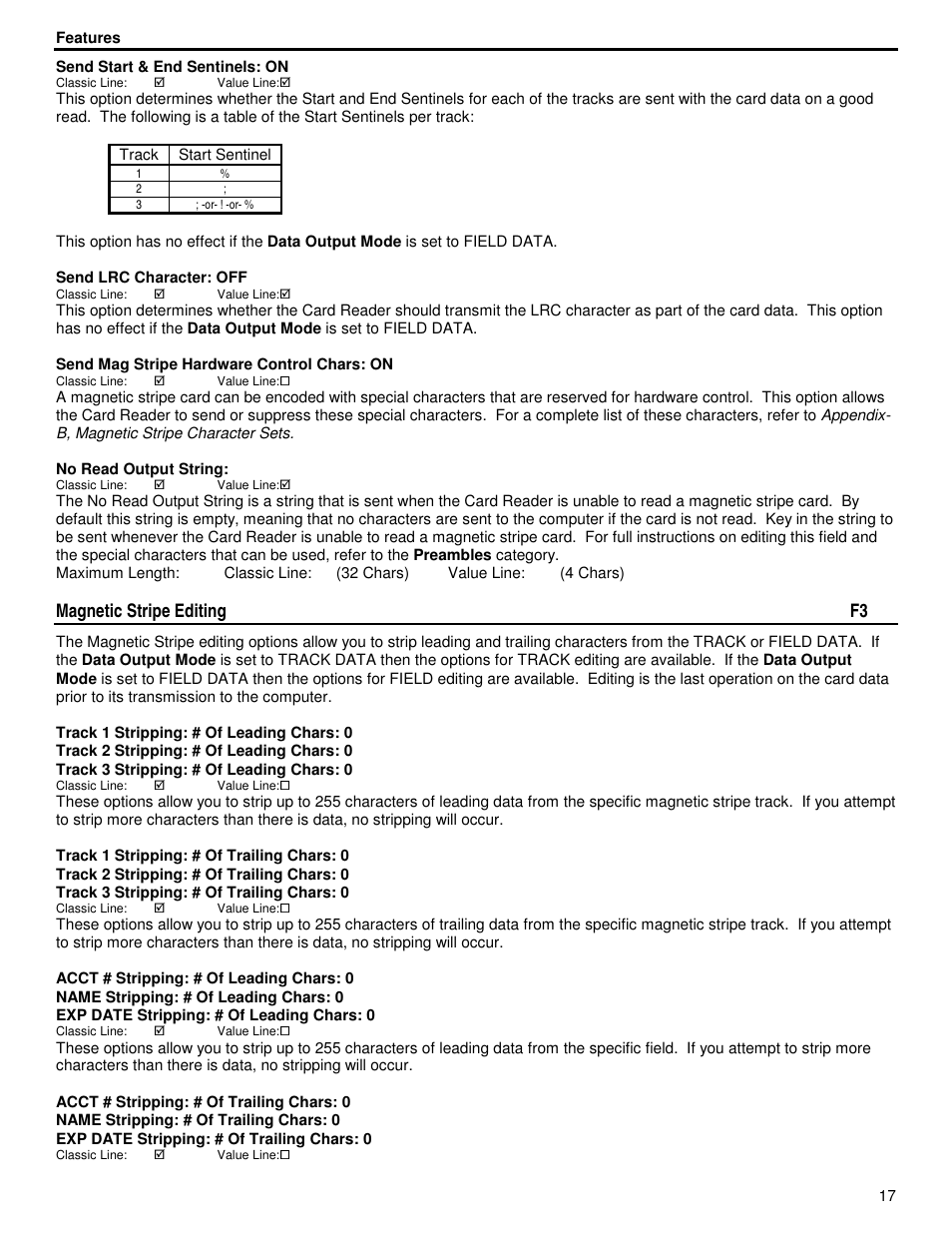 Magnetic stripe editing f3 | ID Innovations Classic Line Series Magnetic Stripe Readers User Manual | Page 17 / 35