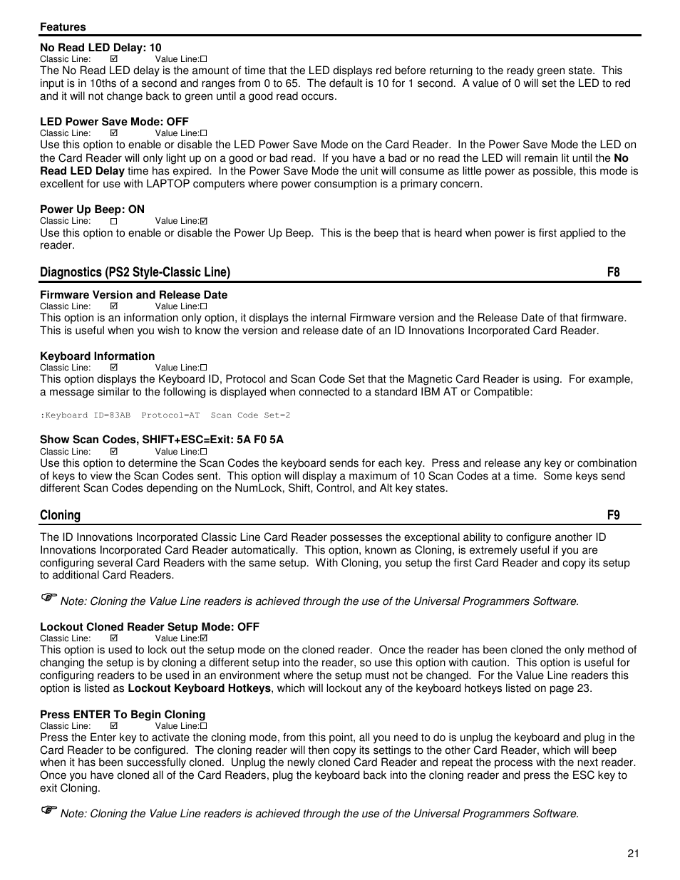 ID Innovations Classic Line Series Magnetic Stripe Readers User Manual | Page 21 / 35