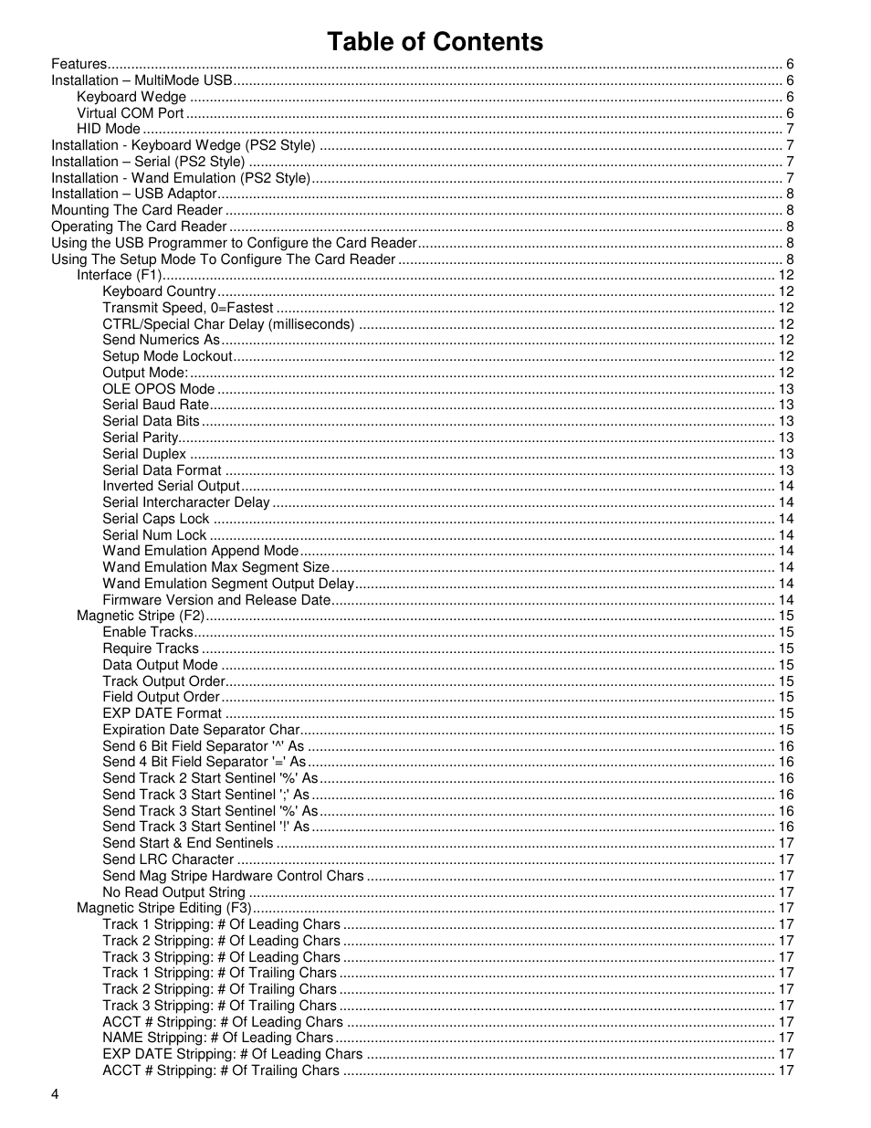 ID Innovations Classic Line Series Magnetic Stripe Readers User Manual | Page 4 / 35