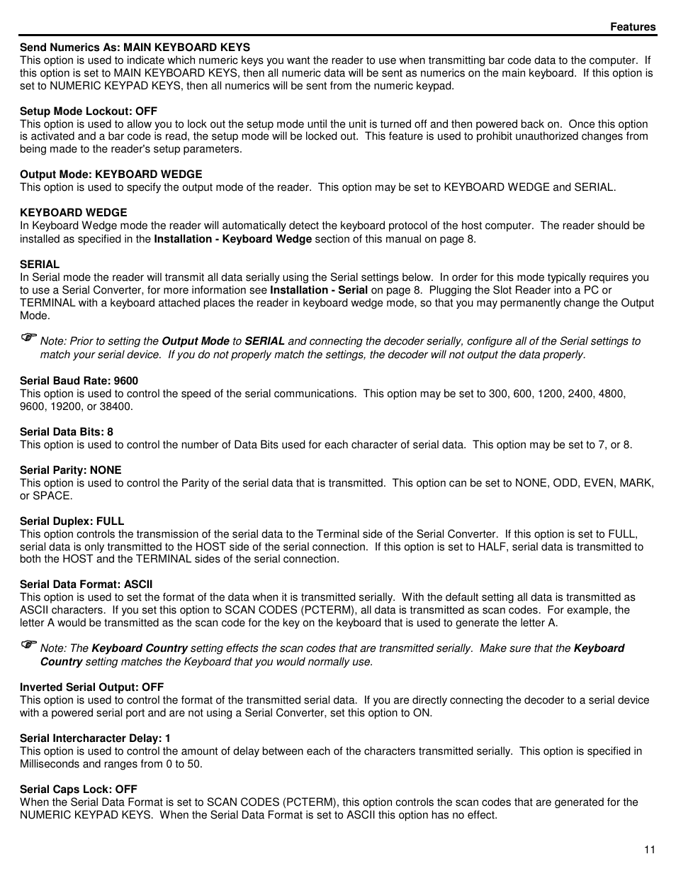 ID Innovations Bar code Slot Reader - Visible Red and Infra Red User Manual | Page 11 / 38