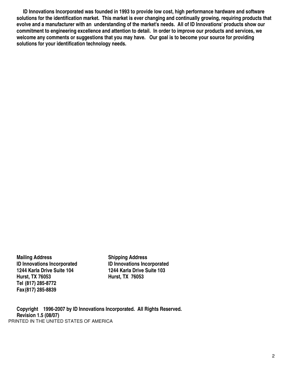 ID Innovations Bar code Slot Reader - Visible Red and Infra Red User Manual | Page 2 / 38