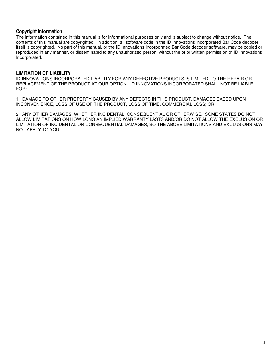 ID Innovations Bar code Slot Reader - Visible Red and Infra Red User Manual | Page 3 / 38