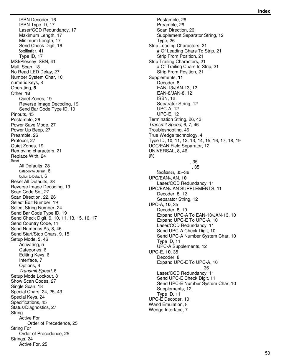 ID Innovations Bar code Mini Decoder User Manual | Page 50 / 52