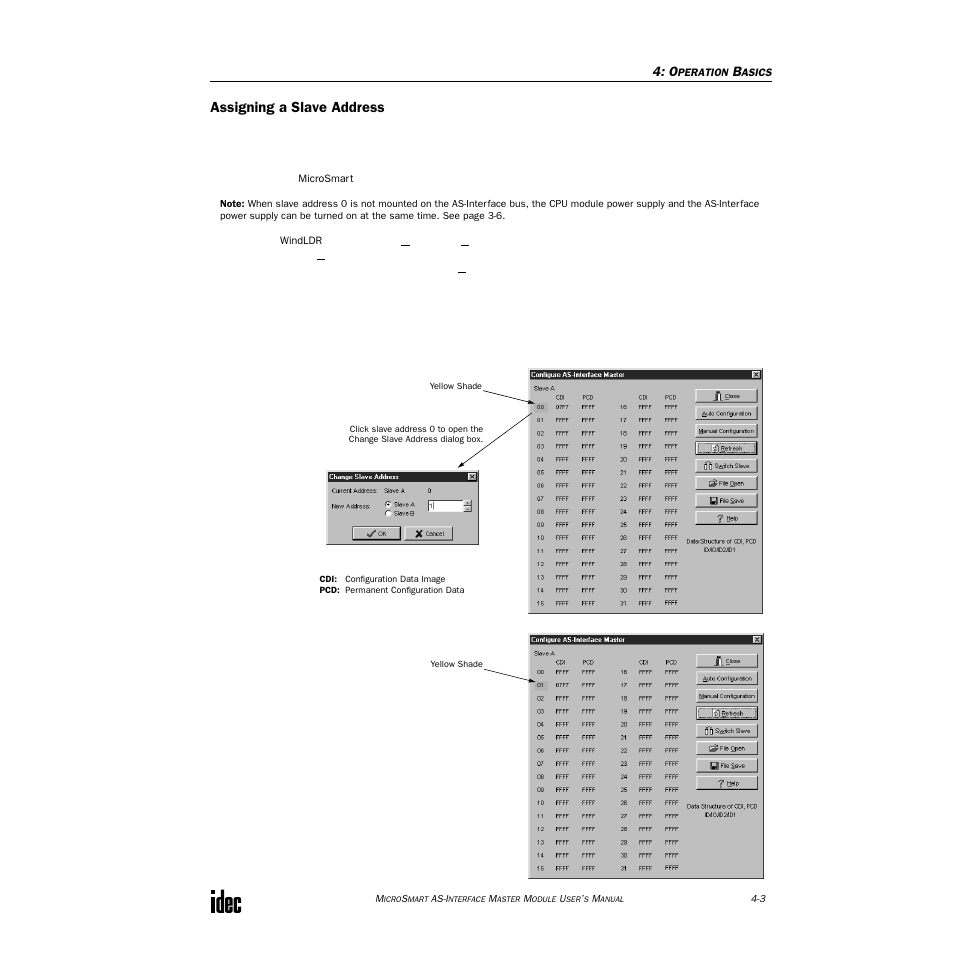 Assigning a slave address | IDEC MicroSmart AS-i User Manual | Page 22 / 58