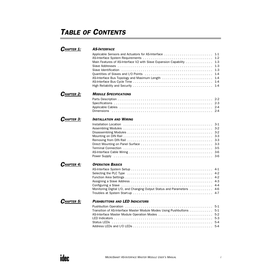 IDEC MicroSmart AS-i User Manual | Page 4 / 58