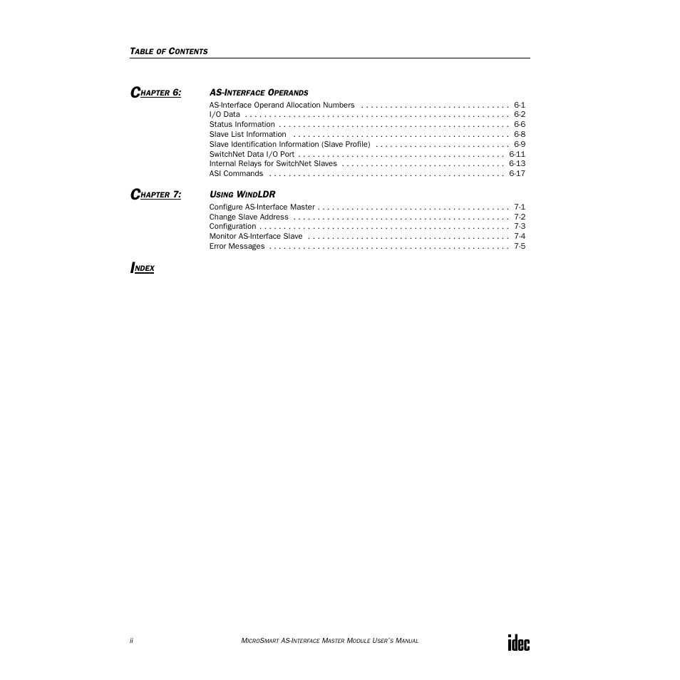 IDEC MicroSmart AS-i User Manual | Page 5 / 58