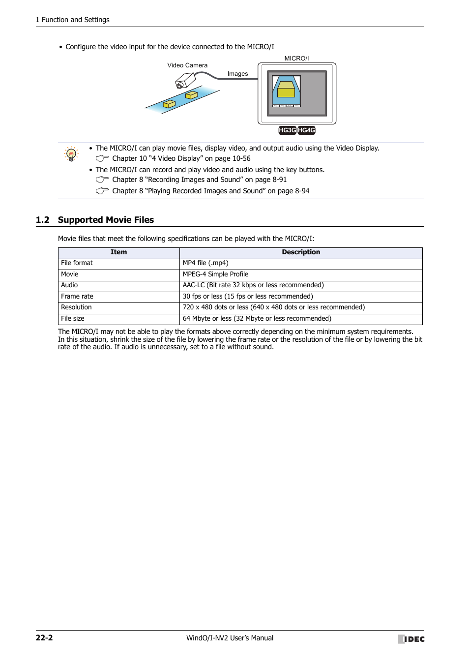 2 supported movie files, Supported movie files -2 | IDEC High Performance Series User Manual | Page 1034 / 1448
