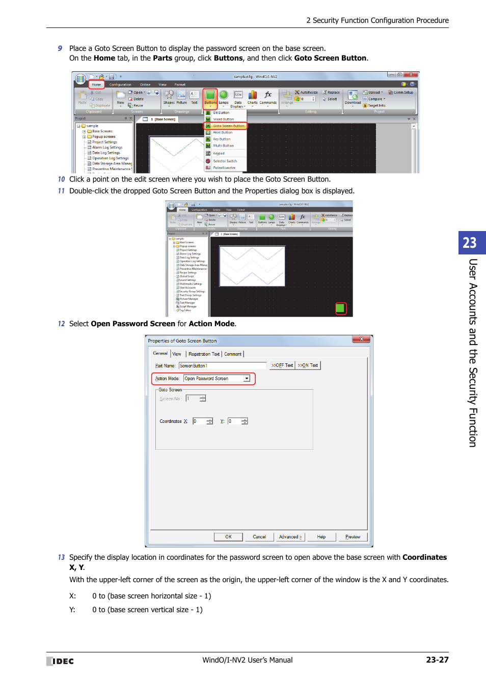 Use r ac counts and the sec urit y function | IDEC High Performance Series User Manual | Page 1077 / 1448