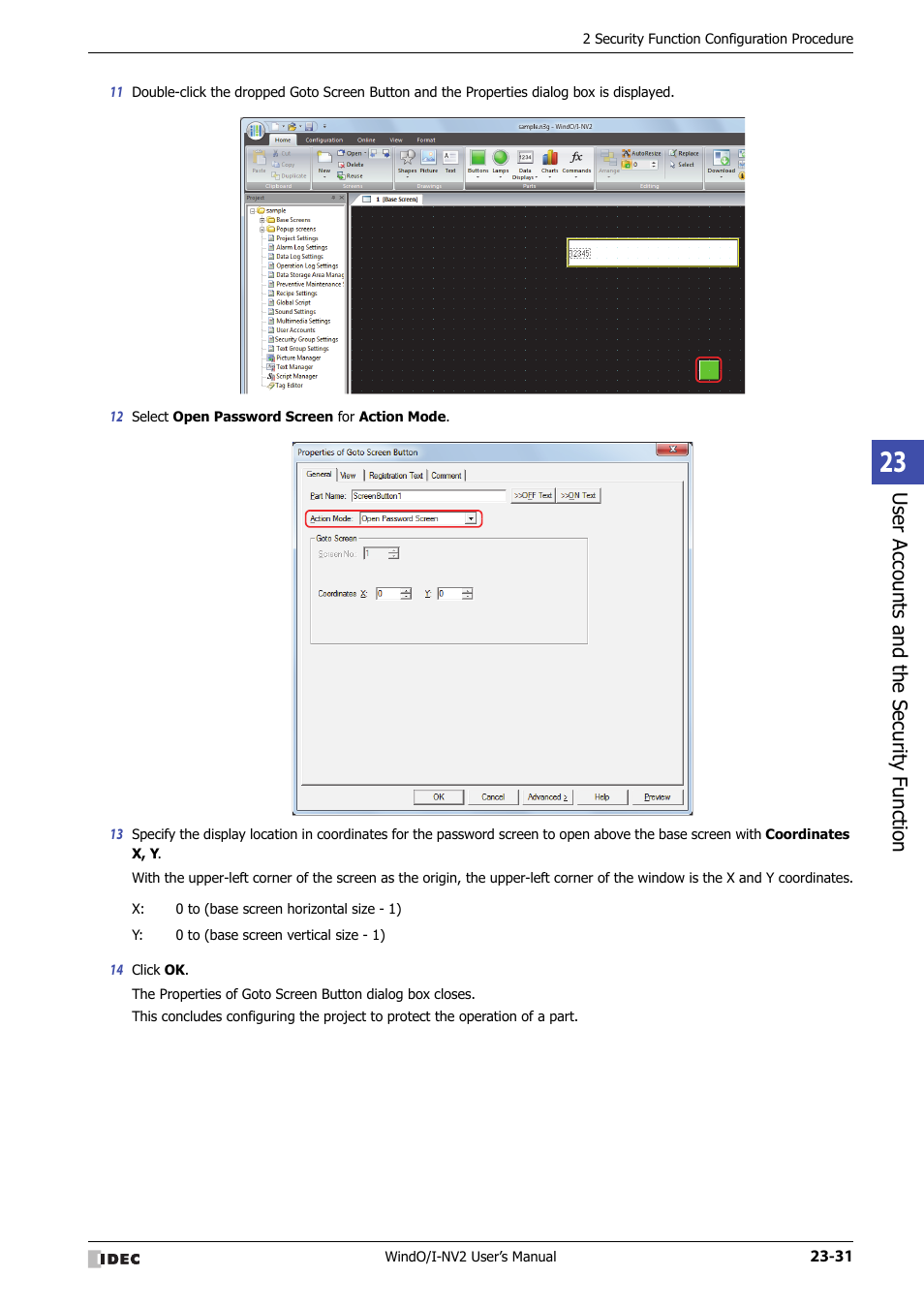 Use r ac counts and the sec urit y function | IDEC High Performance Series User Manual | Page 1081 / 1448