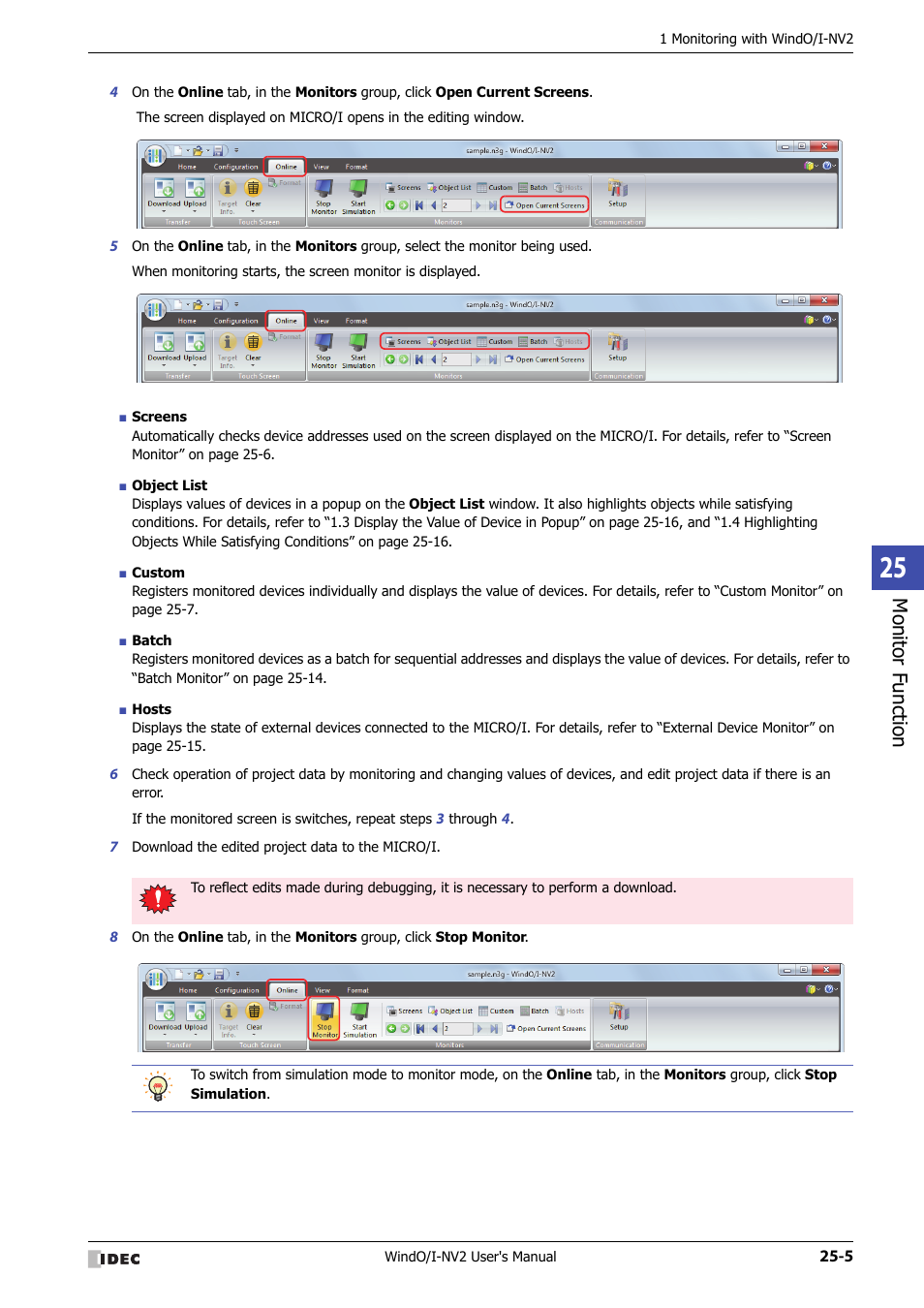 Monitor f unction | IDEC High Performance Series User Manual | Page 1131 / 1448