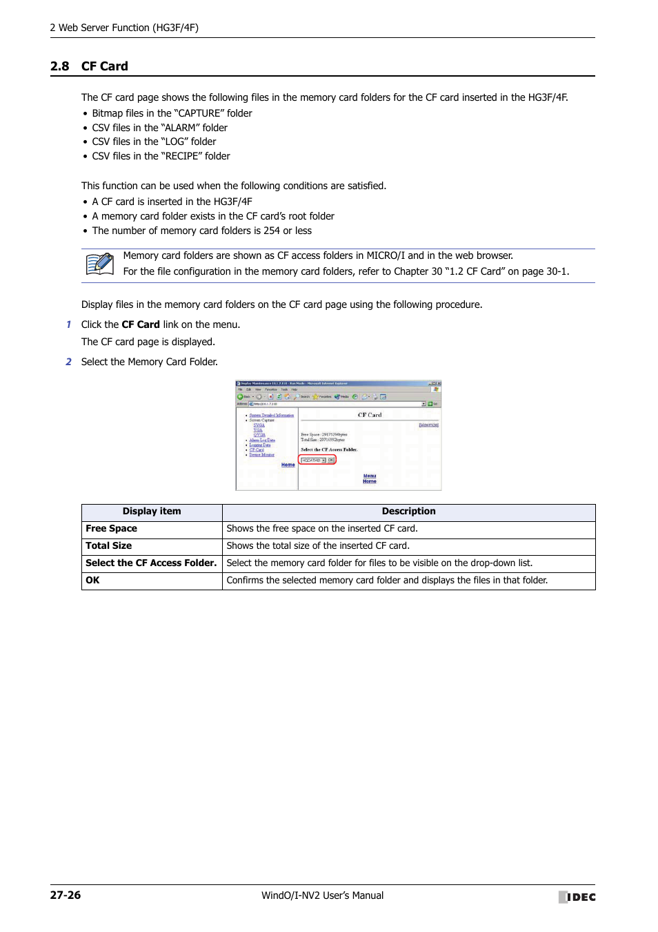 8 cf card, Cf card -26 | IDEC High Performance Series User Manual | Page 1184 / 1448