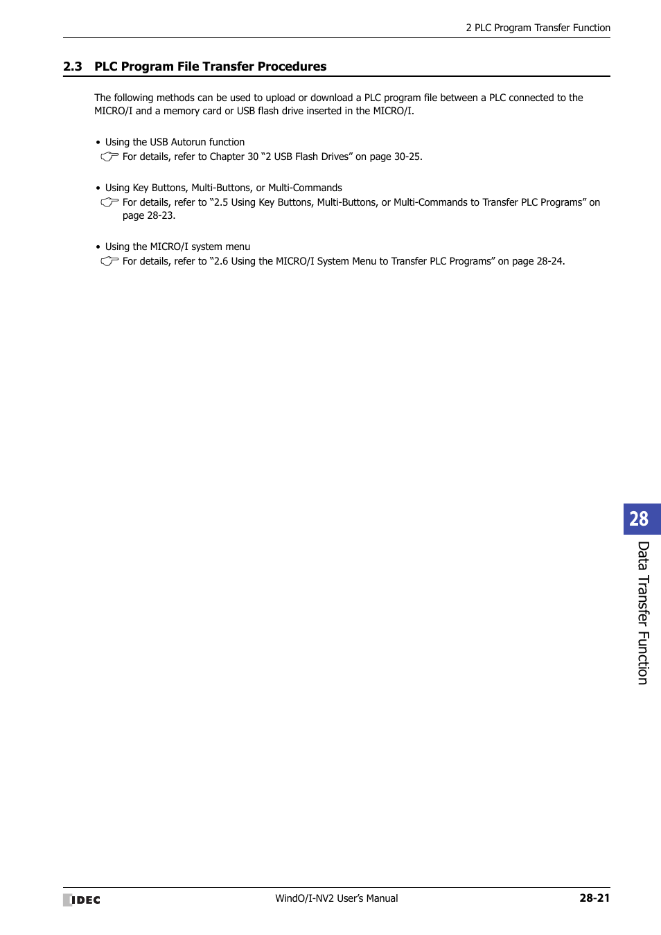 3 plc program file transfer procedures, Plc program file transfer procedures -21, Data t ransf er func tion | IDEC High Performance Series User Manual | Page 1215 / 1448