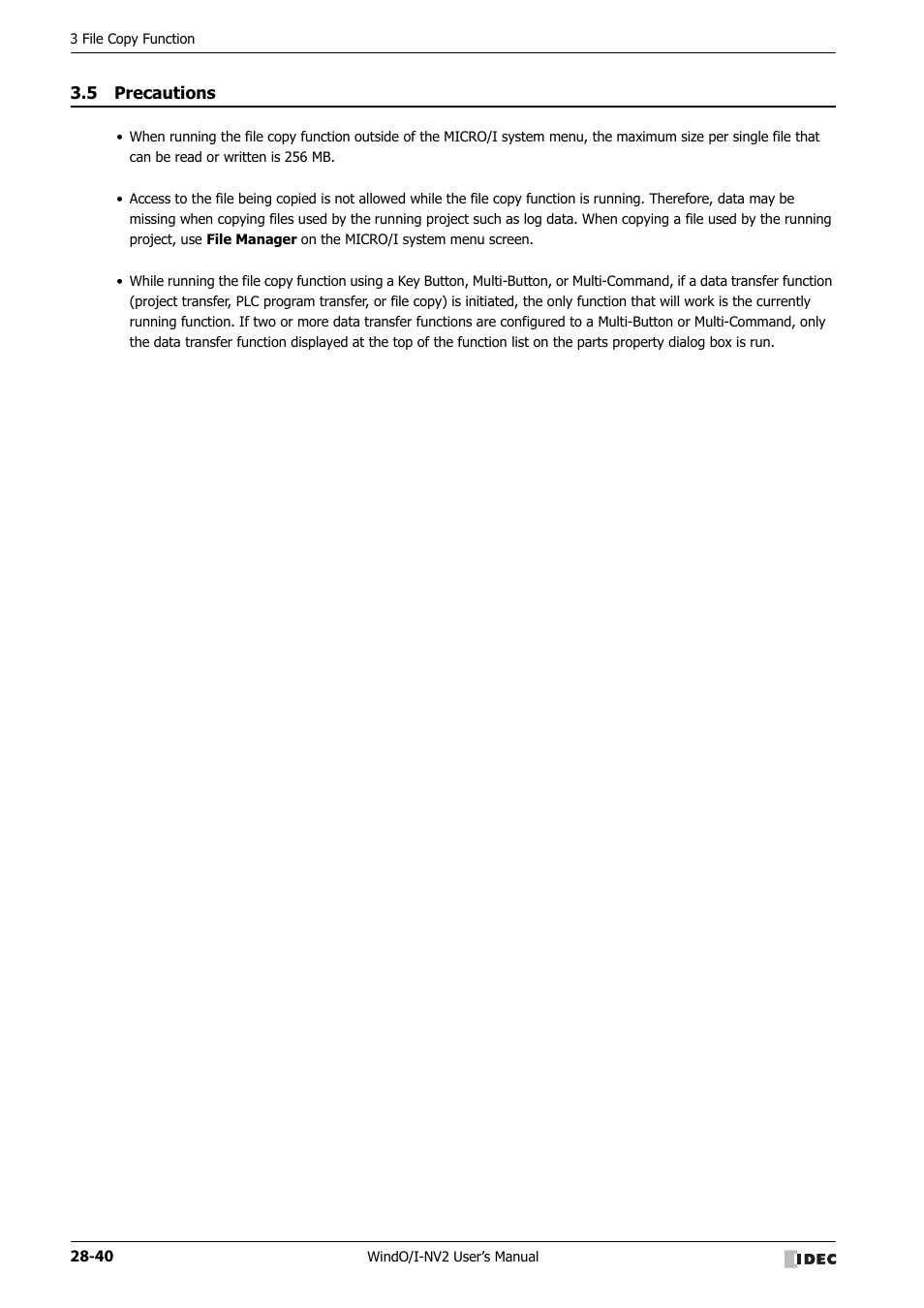 5 precautions, Precautions -40 | IDEC High Performance Series User Manual | Page 1234 / 1448