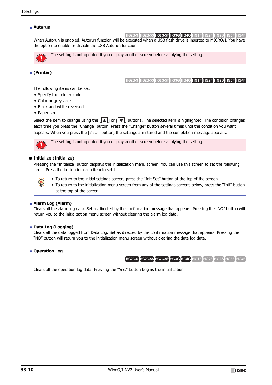 Initialize (initialize) | IDEC High Performance Series User Manual | Page 1310 / 1448