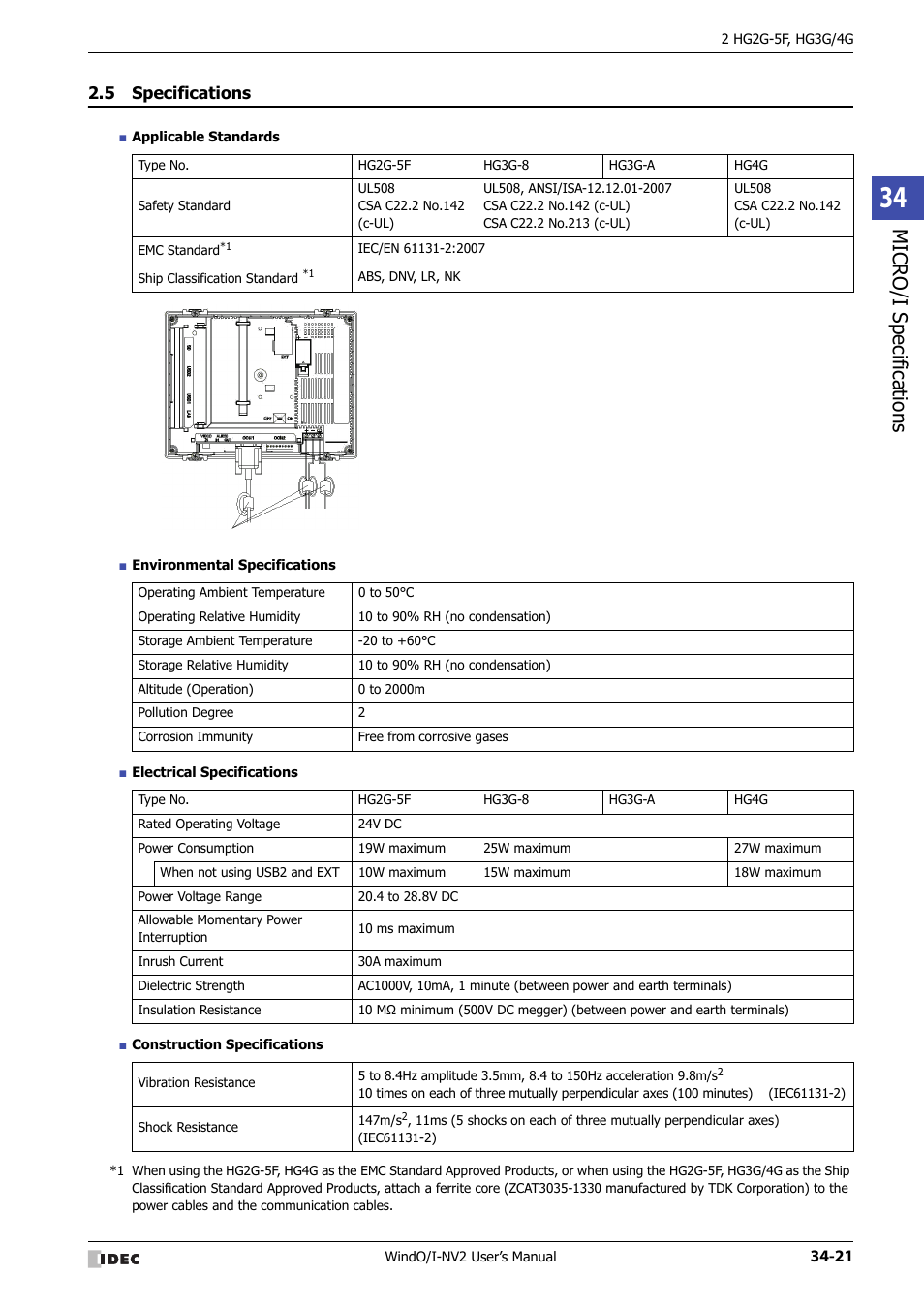 5 specifications, Specifications -21, Micro/ i specif ication s | IDEC High Performance Series User Manual | Page 1337 / 1448