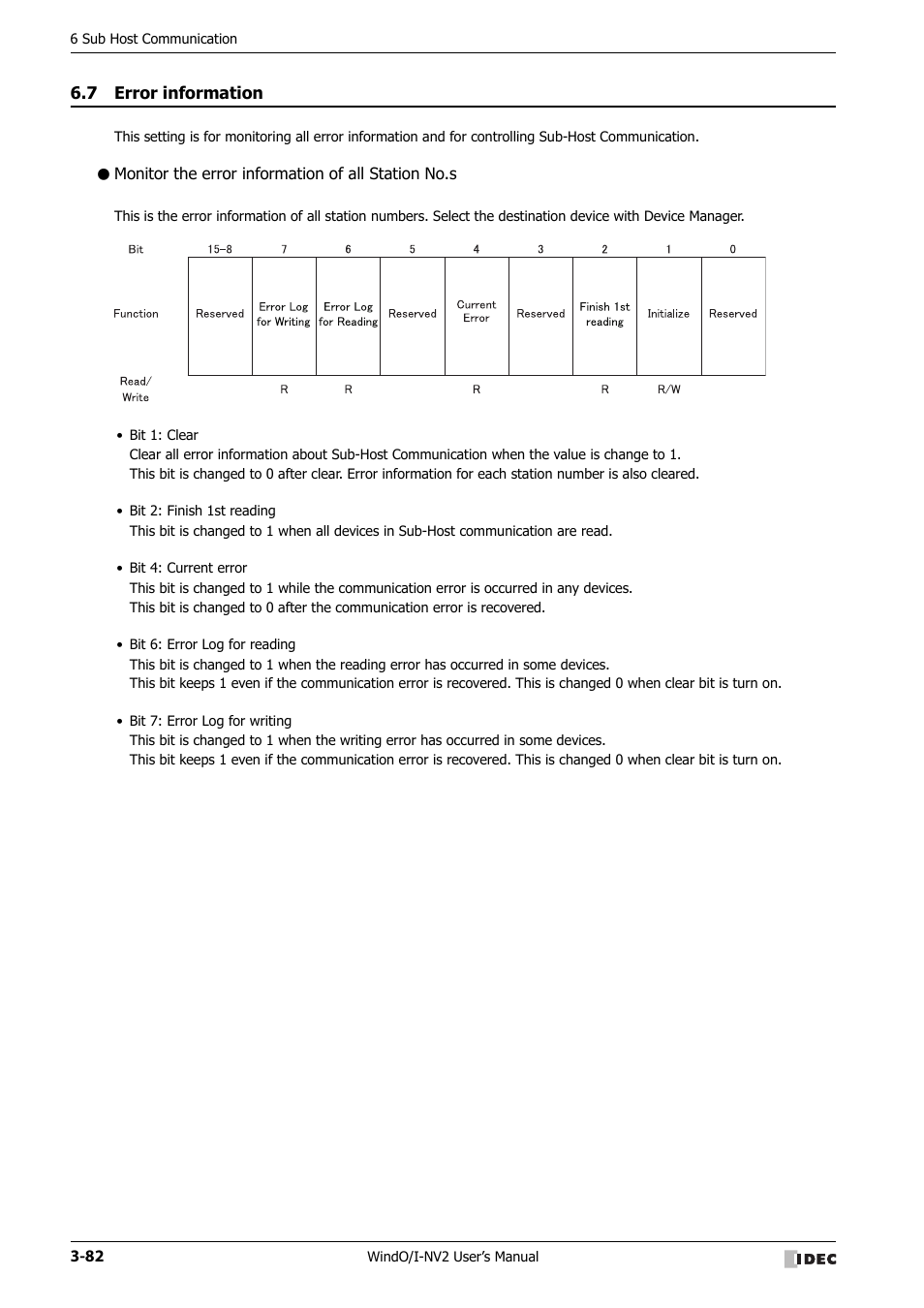 7 error information, Monitor the error information of all station no.s, Error information -82 | IDEC High Performance Series User Manual | Page 184 / 1448