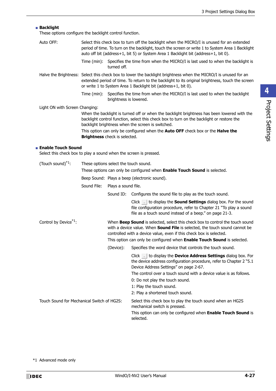 Project set tings | IDEC High Performance Series User Manual | Page 213 / 1448
