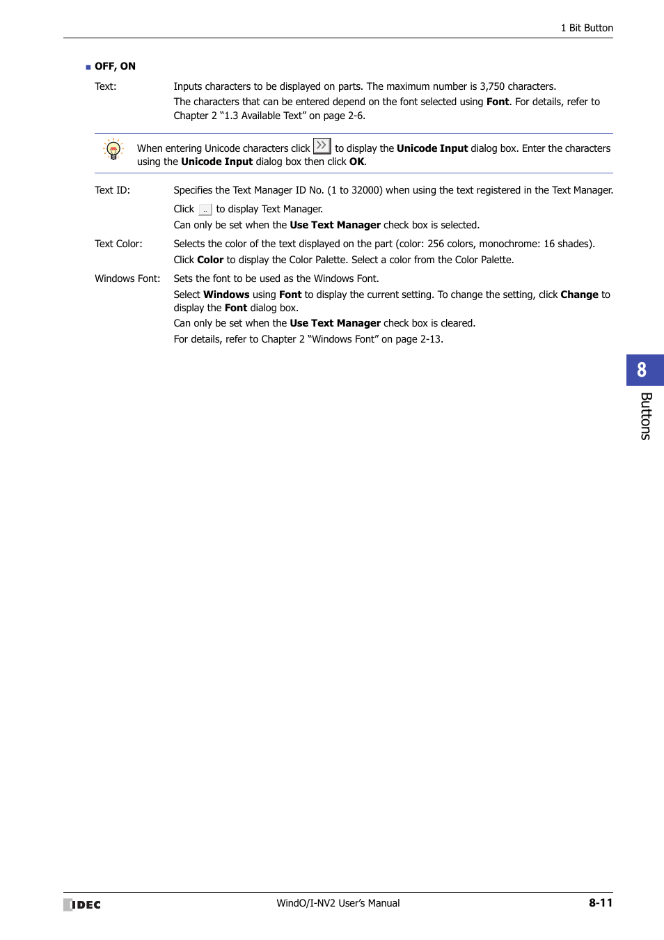 Bu tton s | IDEC High Performance Series User Manual | Page 335 / 1448