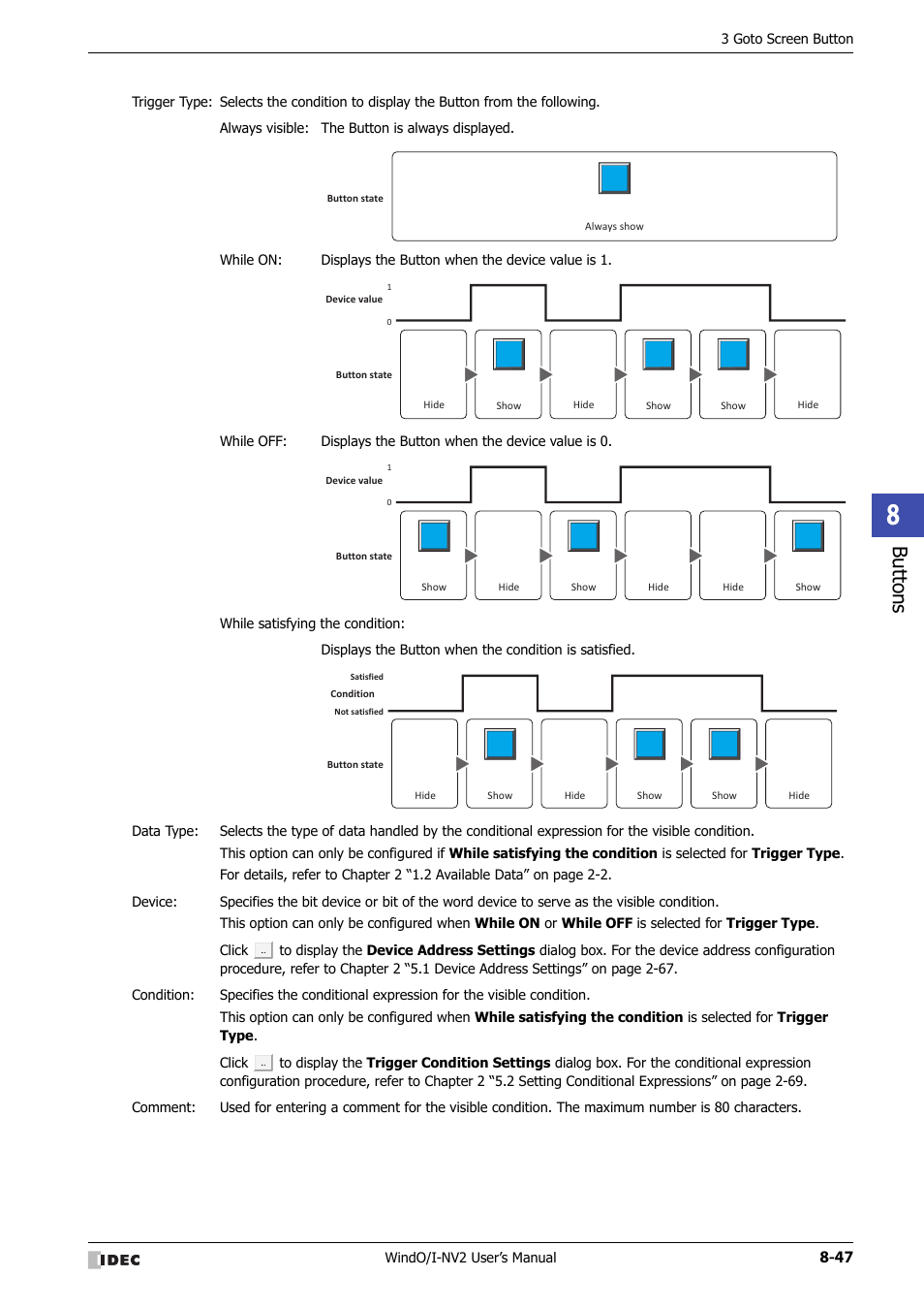 Bu tton s | IDEC High Performance Series User Manual | Page 371 / 1448