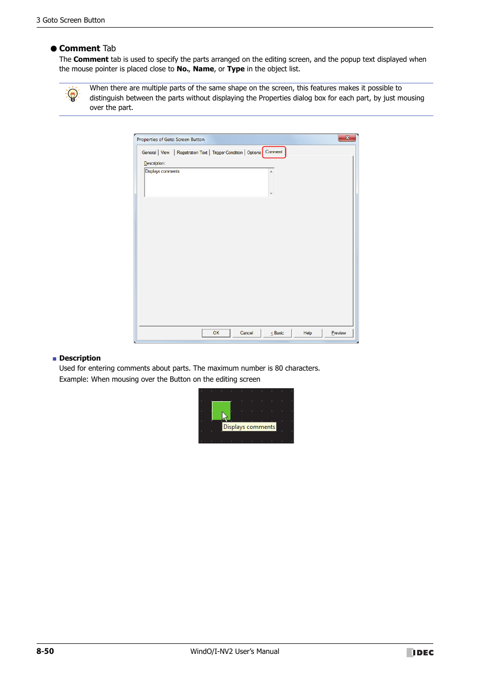 Comment tab | IDEC High Performance Series User Manual | Page 374 / 1448