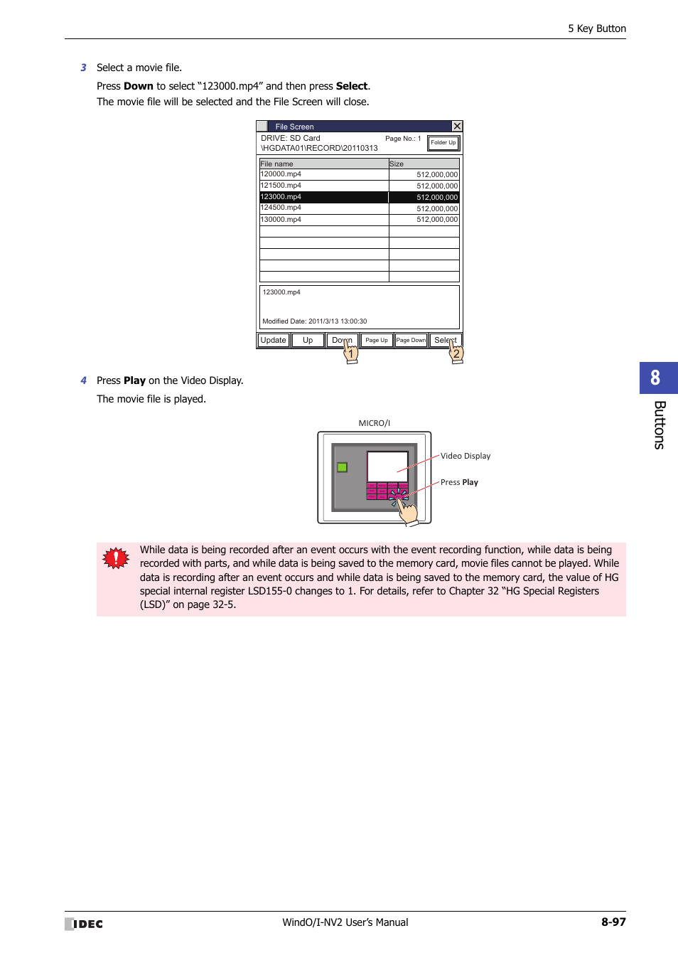 Bu tton s | IDEC High Performance Series User Manual | Page 421 / 1448