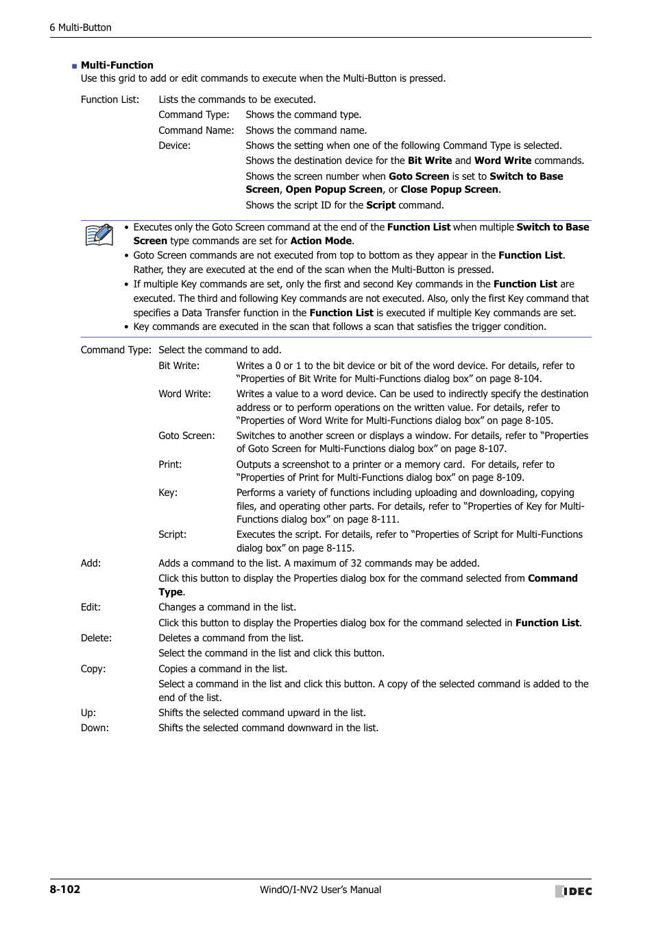 IDEC High Performance Series User Manual | Page 426 / 1448