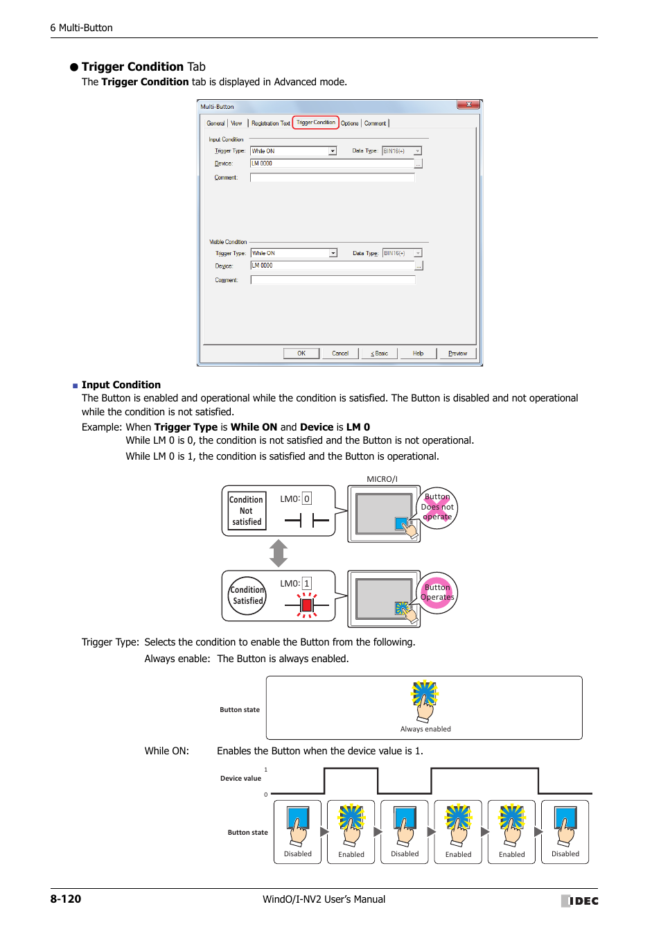 Trigger condition tab | IDEC High Performance Series User Manual | Page 444 / 1448