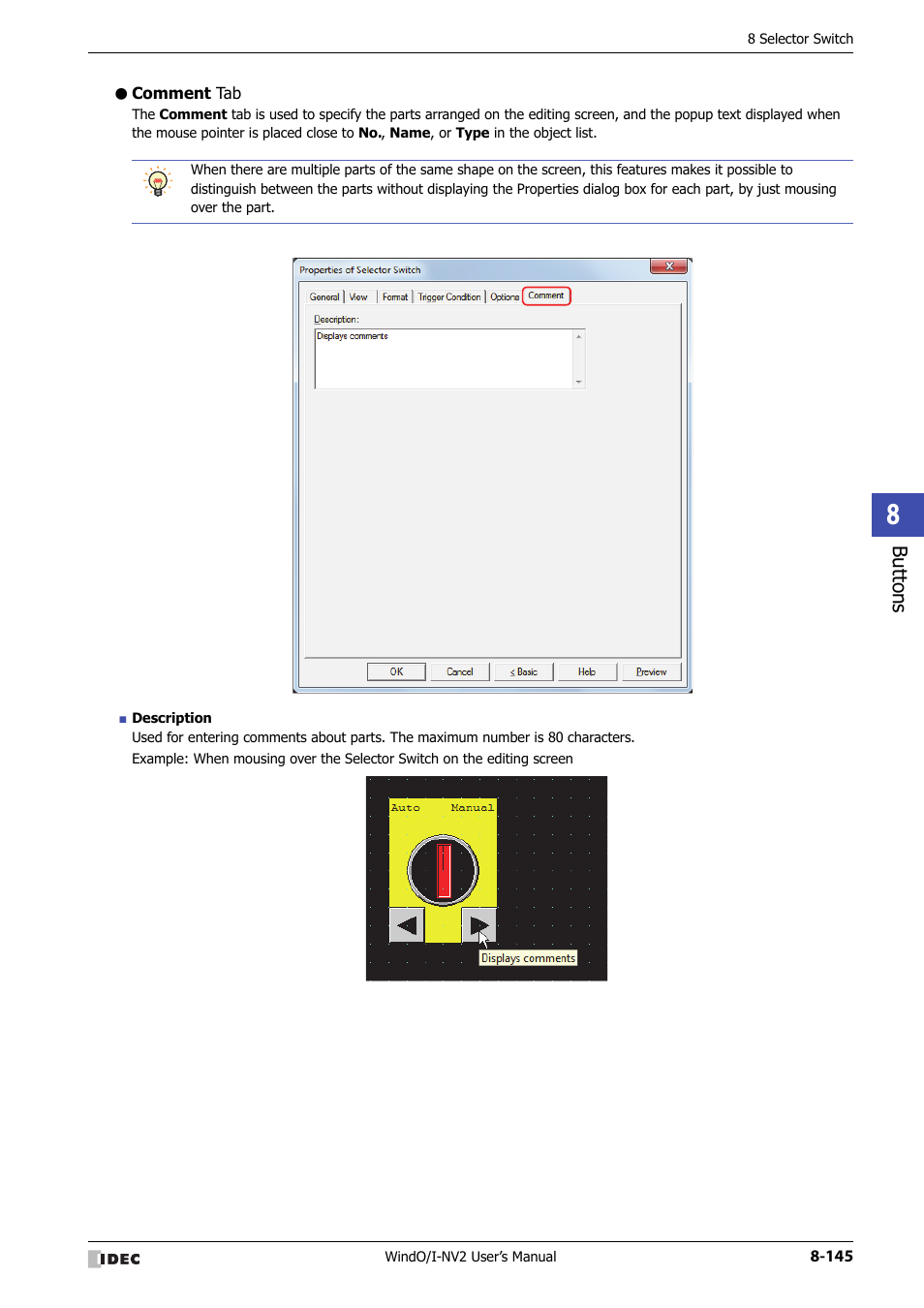 Comment tab | IDEC High Performance Series User Manual | Page 469 / 1448