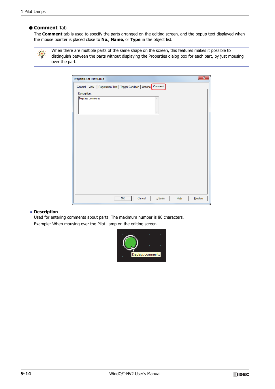 Comment tab | IDEC High Performance Series User Manual | Page 494 / 1448