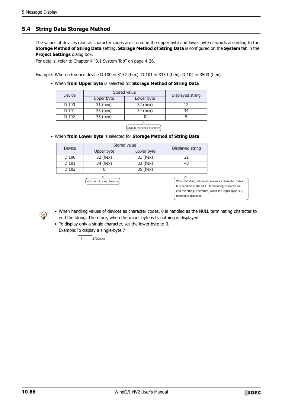 4 string data storage method, String data storage method -86 | IDEC High Performance Series User Manual | Page 598 / 1448