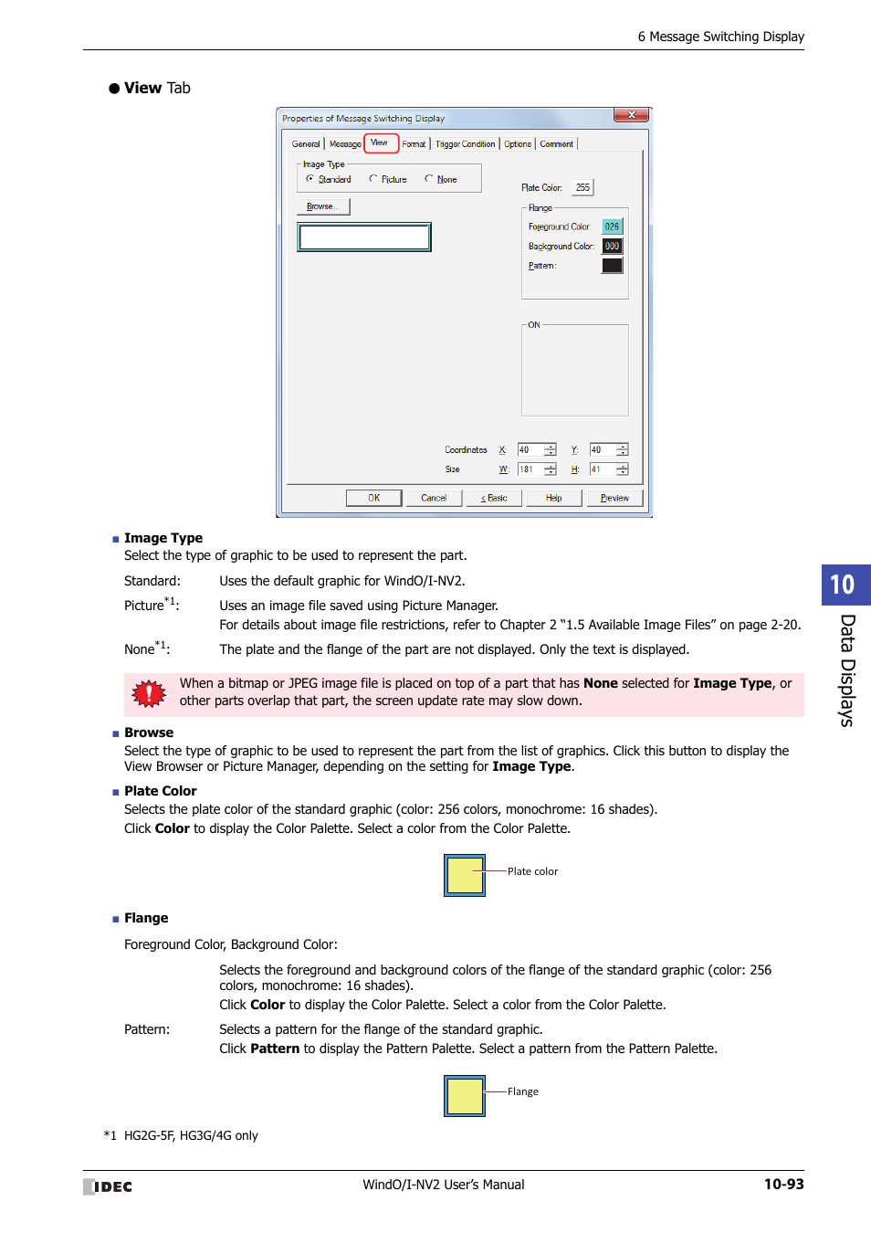 View tab, Data displa ys | IDEC High Performance Series User Manual | Page 605 / 1448