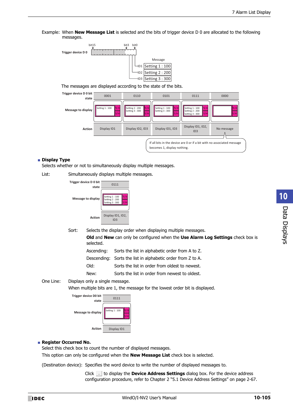 Data displa ys | IDEC High Performance Series User Manual | Page 617 / 1448