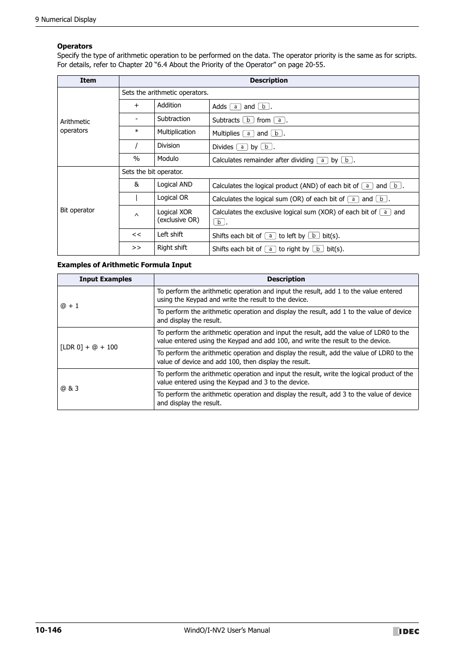 IDEC High Performance Series User Manual | Page 658 / 1448