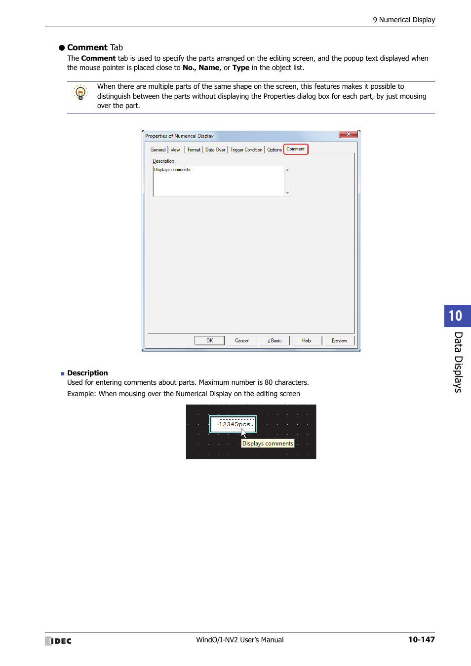 Comment tab | IDEC High Performance Series User Manual | Page 659 / 1448