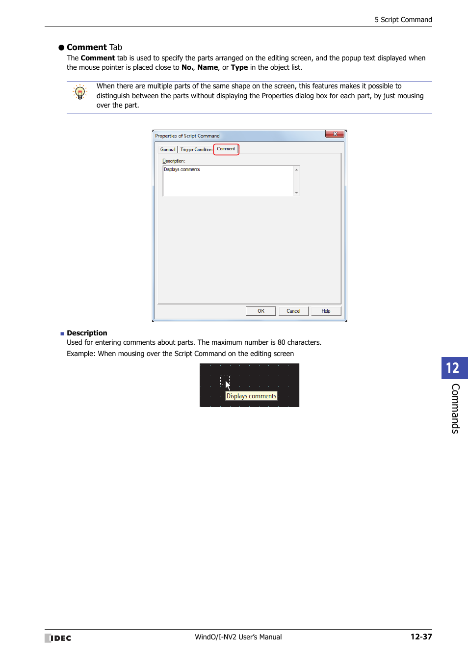 Comment tab | IDEC High Performance Series User Manual | Page 773 / 1448