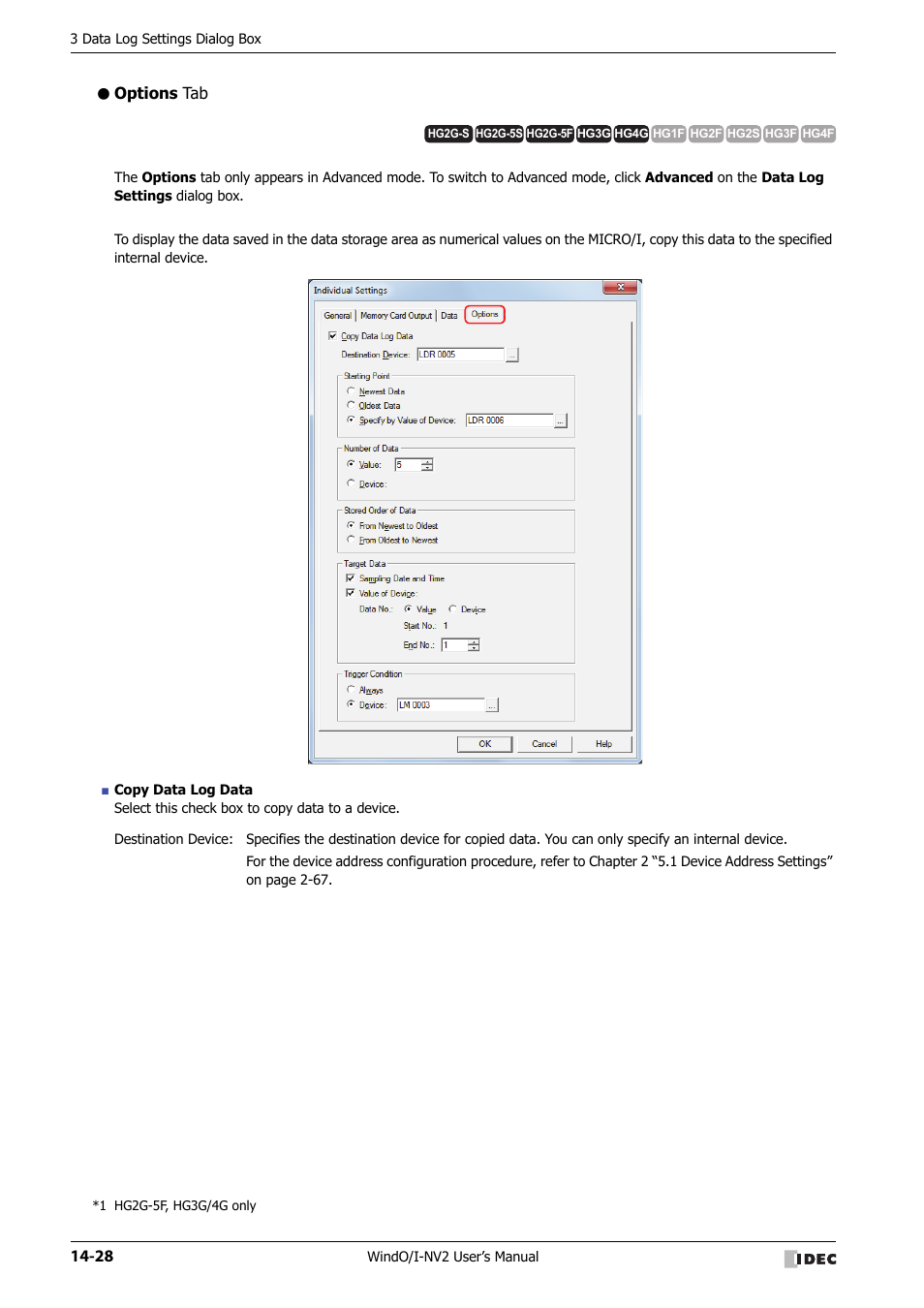 Options tab | IDEC High Performance Series User Manual | Page 866 / 1448